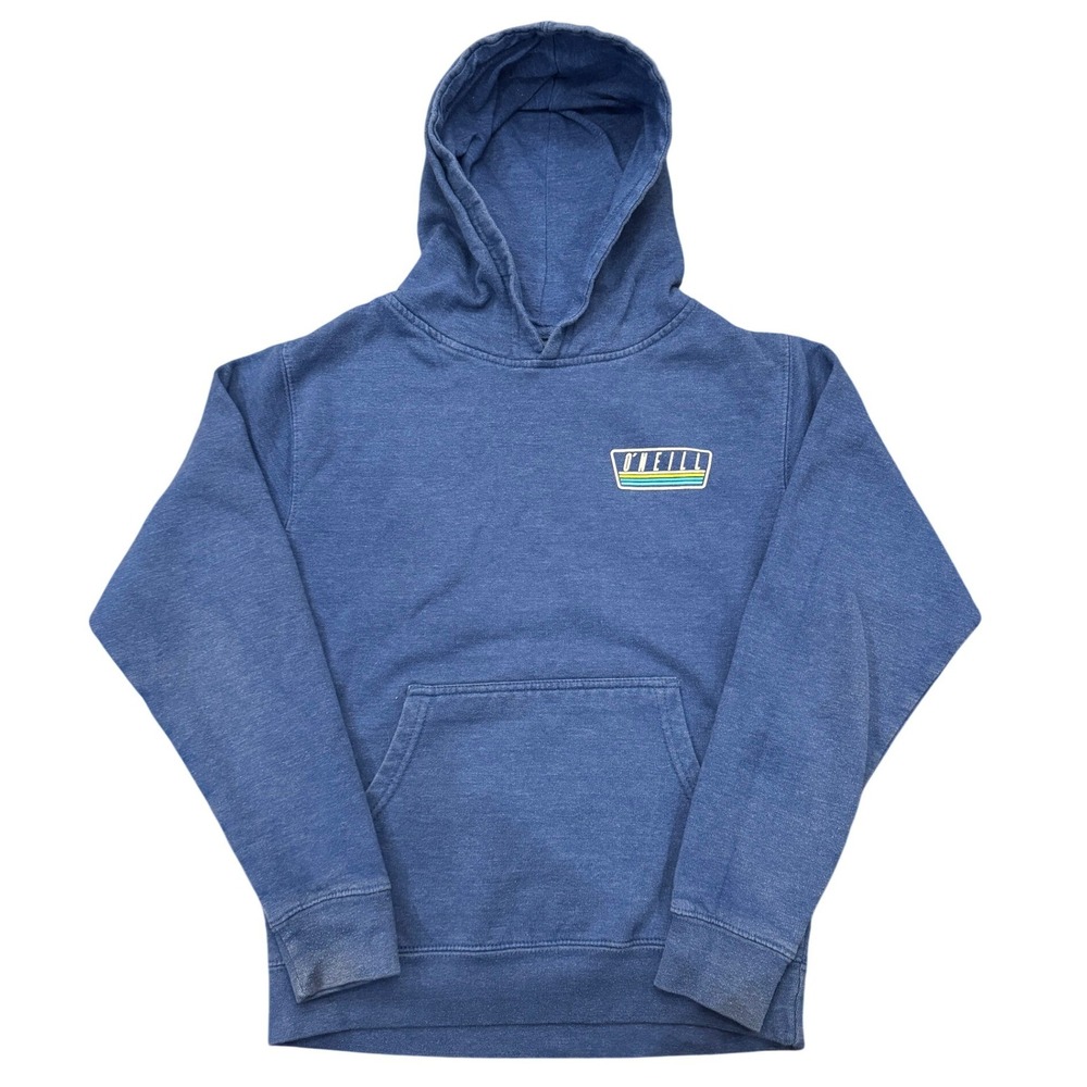 ONeill Boys Hoodie Blue Heather Logo Graphic Pullover Sweatshirt Medium